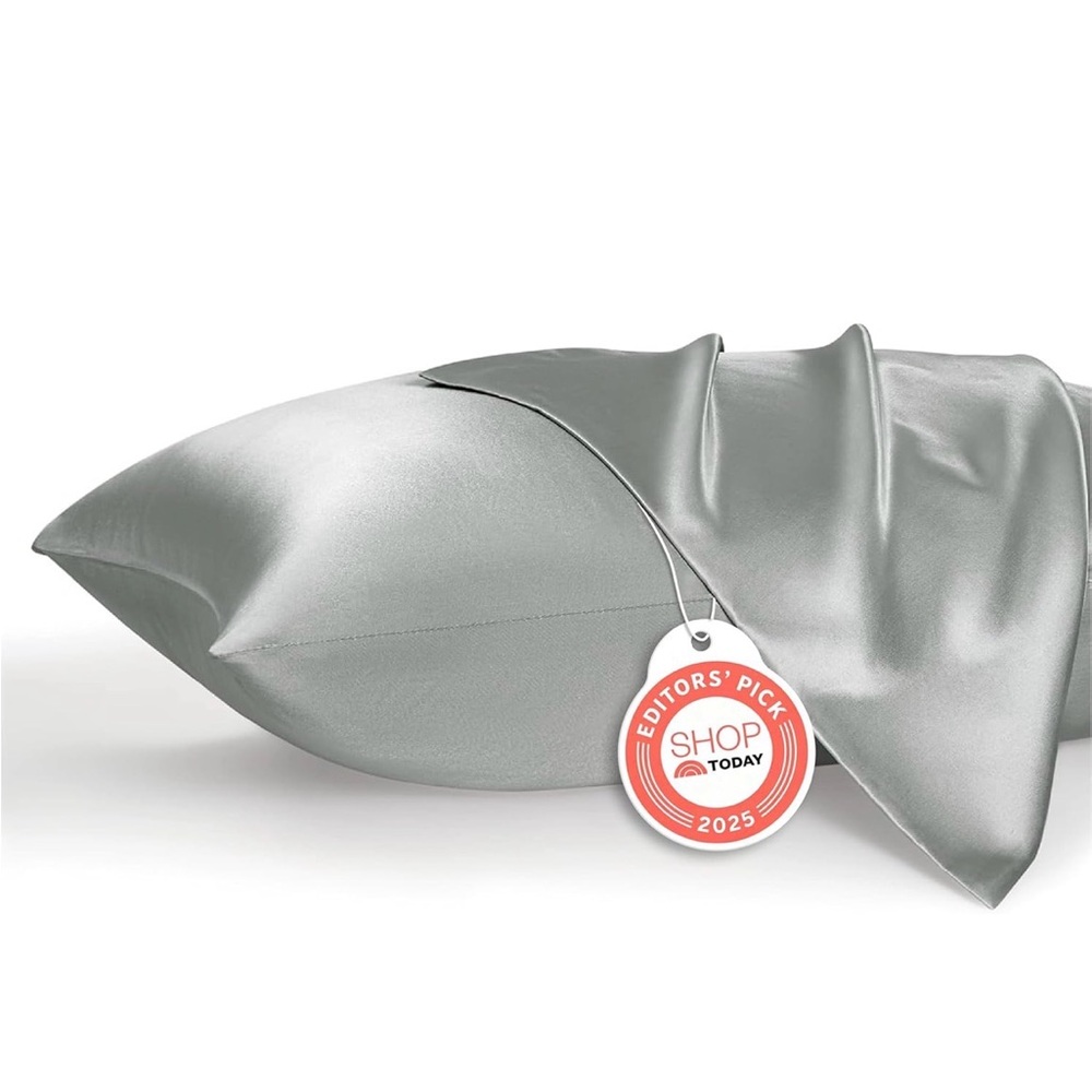 Silver Satin Pillowcase